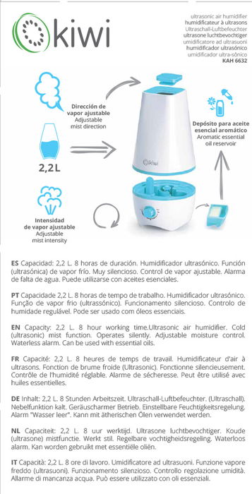 Kiwi Humidificador Aire Ultrasonico