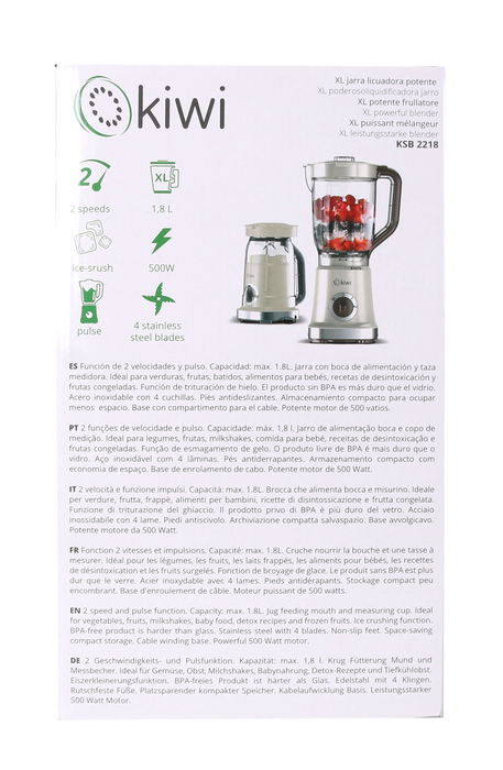 Kiwi Batidora-Licuadora Compact 2E 1.8L 500W