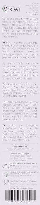 Kiwi Crepera Eléctrica Ø20 cm 600W