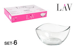 LAV Set de 6 Bols para Postre Vira de Cerámica de 10.5 cm de Diámetro, 215 cc