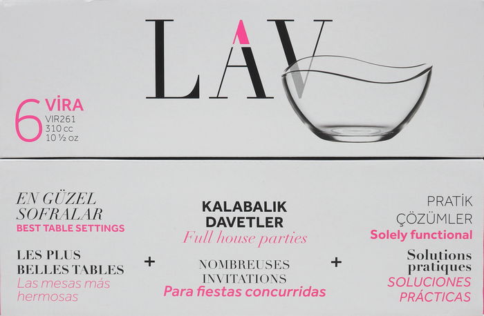 Lav Set 6 Bols Vira 310cc 12 cm (8 Cajas)