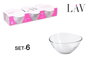 LAV Set de 6 Bowls de Vidrio Derin para Postre o Ensalada, 7 cm de Diámetro
