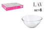 LAV Set de 6 Bols Derin - Bols para Ensalada o Postre, 12 cm de Diámetro (300 cc) - Conjunto de Cuencos (8 Cajas)
