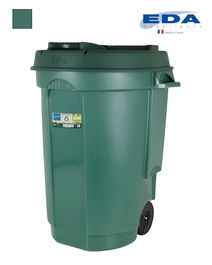 Eda Cubo de Jardín con Ruedas 110 L, 55 cm Ancho x 81 cm Alto x 58 cm Largo (2 Unidades)