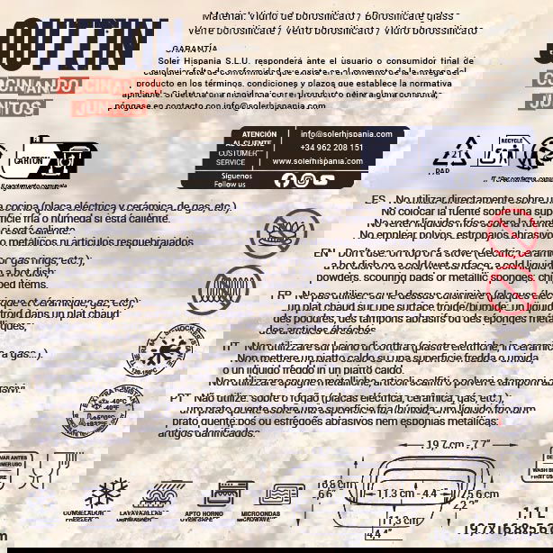 Quttin Fuente Vidrio Cuadrada 20x17x6cm 1.1L (10 Unidades)