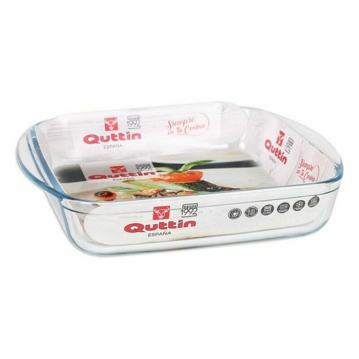 Quttin Fuente de Vidrio Cuadrada 25x22cm 1.6L (Pack de 6)