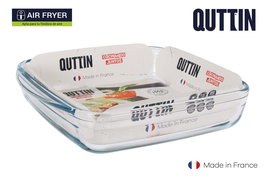 Quttin Fuente Vidrio Cuadrada 25 x 22 cm 1.6L (6 Unidades)