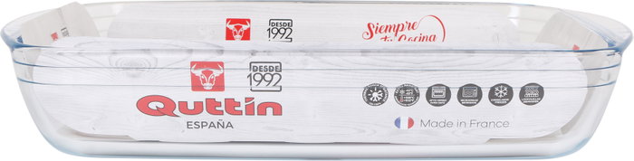 Quttin Fuente Vidrio Rectangular 40 cm x 26.5 cm 5 L (6 Unidades)