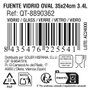 Quttin Fuente Vidrio Oval 35 cm x 24 cm 3.4L (6 Unidades)