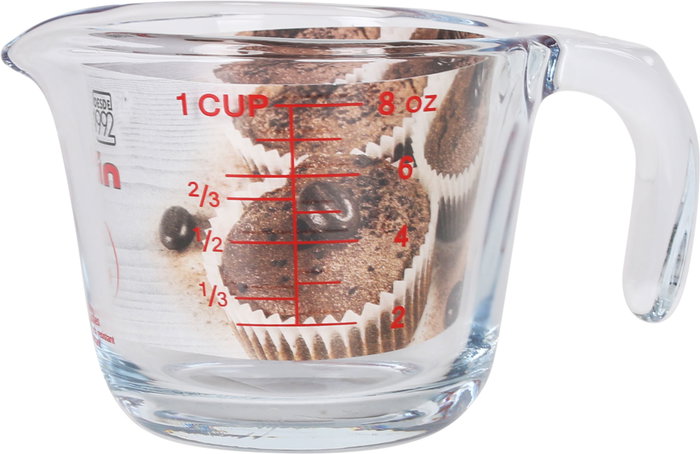 Quttin Jarra Medidora de Vidrio 250 cc con Dimensiones 9 cm (Ancho) x 7.5 cm (Alto) x 13 cm (Largo) (6 Unidades)