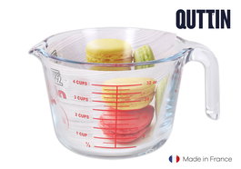 Quttin Jarra Medidora de Vidrio 1000 cc con Dimensiones 15 cm (Ancho) x 11 cm (Alto) x 21 cm (Largo) (6 Unidades)