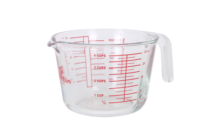 Quttin Jarra Medidora de Vidrio 1000 cc con Dimensiones 15 cm (Ancho) x 11 cm (Alto) x 21 cm (Largo) (6 Unidades)