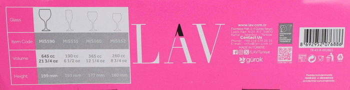 Lav Set 2 Copas Combinados 645Cc (12 Cajas)