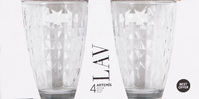 LAV Set de 4 Vasos Artemi B de 415 cc, Colección Best Offer