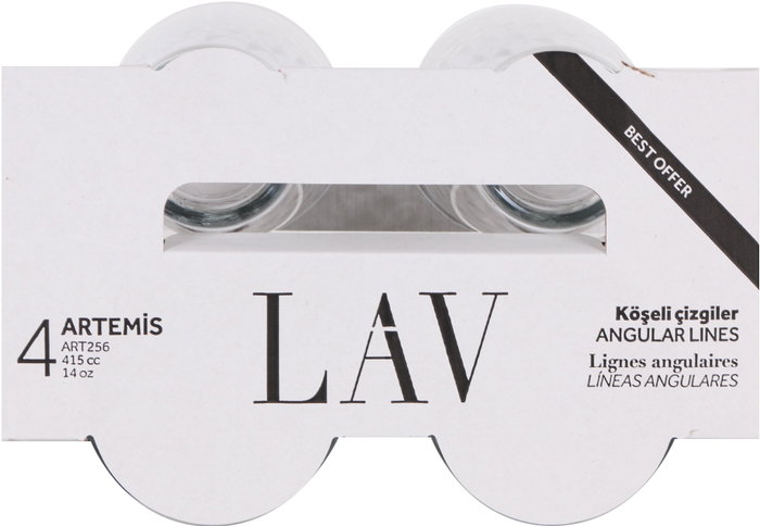 LAV Set de 4 Vasos Artemi B de 415 cc, Colección Best Offer