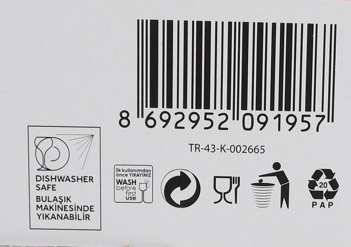 Lav Set de 6 Tazas de Café Espresso de 95 cc con Plato, Colección Roma, 11 x 10 x 6 cm (6 Cajas)