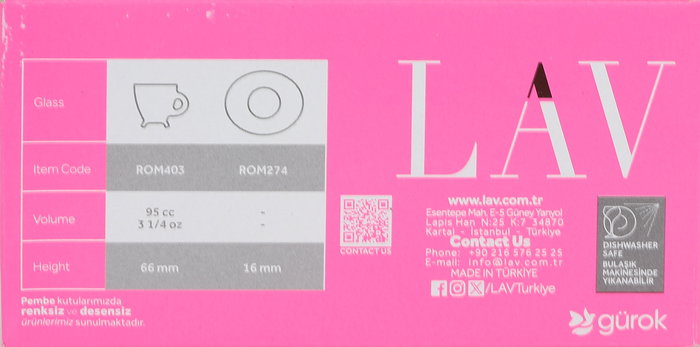 Lav Set de 6 Tazas de Café Espresso de 95 cc con Plato, Colección Roma, 11 x 10 x 6 cm (6 Cajas)