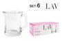 Lav Set 6 Vasos con Asa 225 cc Colección Zen+ Medidas 9.5x7.8x9.5 cm (8 Cajas)