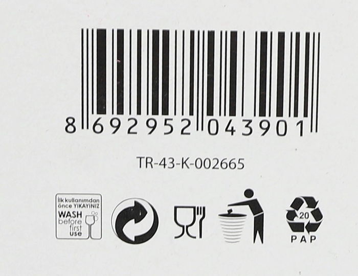 Lav Set 6 Vasos con Asa 225 cc Colección Zen+ Medidas 9.5x7.8x9.5 cm (8 Cajas)