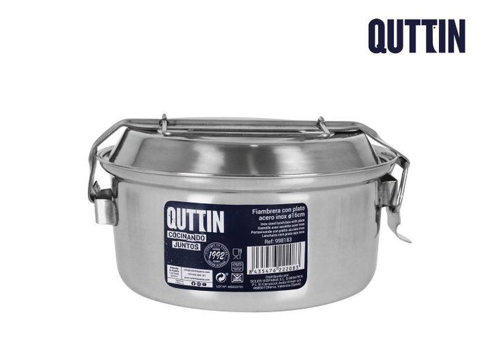 Quttin Fiambrera con Plato de Acero Inoxidable ø16cm Quttin Fiambrera con Plato de Acero Inoxidable ø16cm