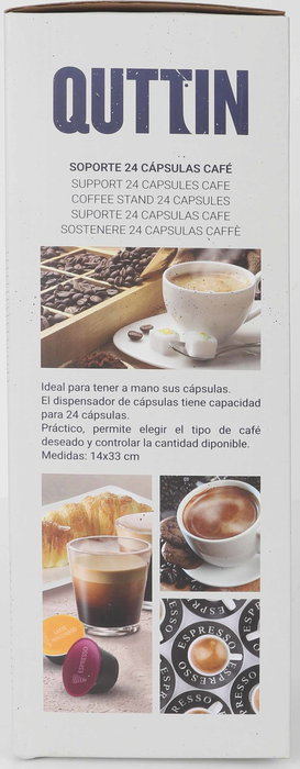 Quttin Soporte Rotatorio para 24 Cápsulas de Café 12.4 cm x 33.8 cm x 12.5 cm (6 Unidades)