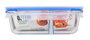 Quttin Fiambrera Rectangular de 2 Compartimentos, 1 Litro (Pack de 6)