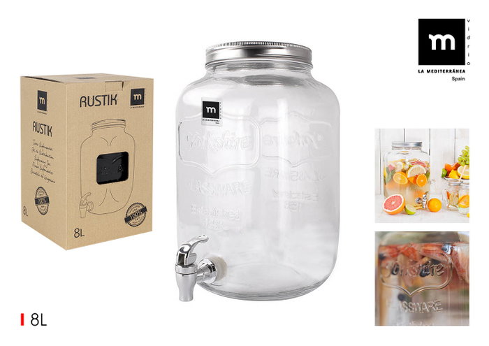 La Mediterranea Tarro Dispensador con Grifo Mediterran 8L (Pack de 4 unidades) La Mediterranea Tarro Dispensador con Grifo Mediterran 8L (Pack de 4 unidades)
