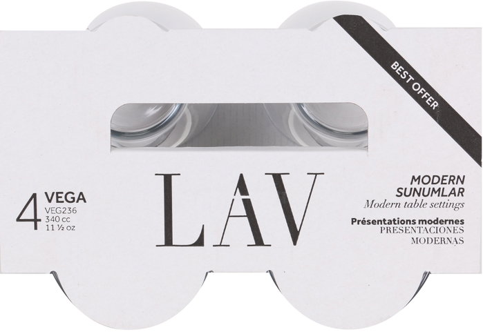 LAV Set de 4 Vasos Vega de 34 cl Best Offer