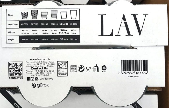 LAV Set 4 Vasos Vega Best Offer 34 cl (12 Cajas)