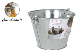 Inde Cubo Metal Galvanizado con Abridor Ø 26.6 cm x 20 cm (12 Unidades)