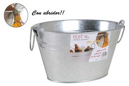 Inde Cubo Metal Galvanizado Oval 9L + Abridor 26x2 cm (12 Unidades)