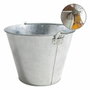 Inde Cubo de Metal Galvanizado Oval para Servir con Abridor, 12 Unidades, 9L c/u