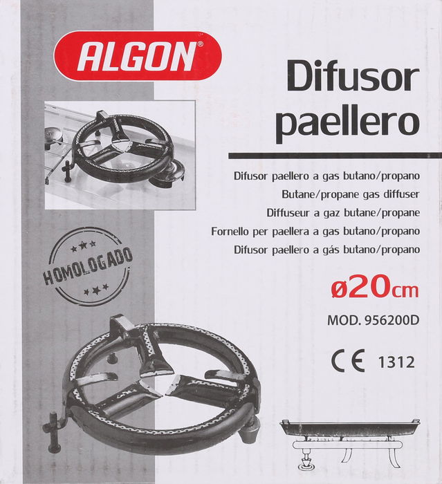 Algon Bbq Difusor Paellero 20 cm Gas Butano