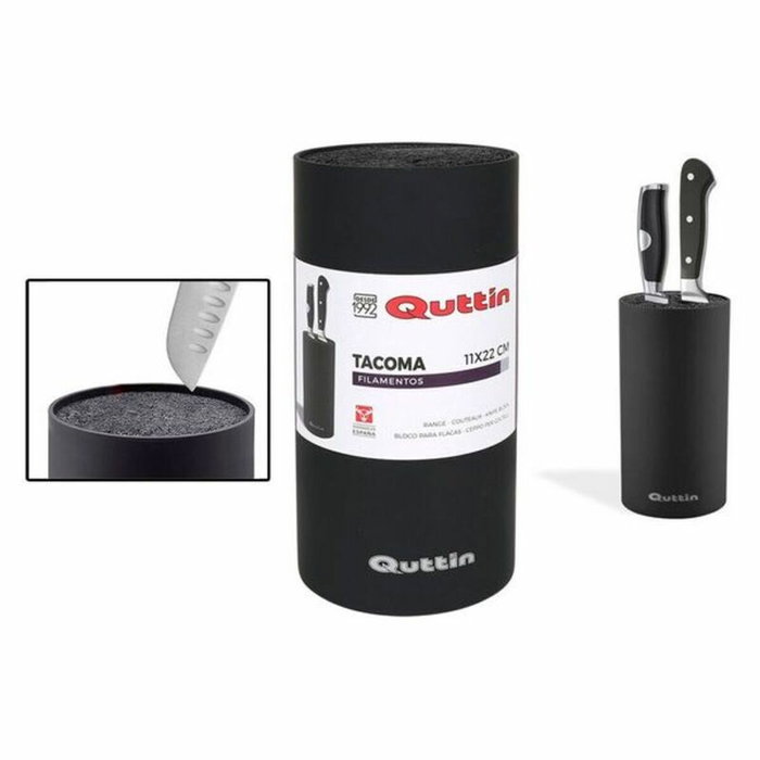 Portacuchillos Quttin Negro (ø 11 x 22 cm)