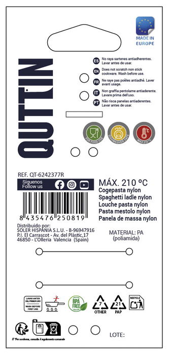 Quttin Prb Cogepasta Nylon 29 cm x 5,5 cm Negra (24 Unidades)