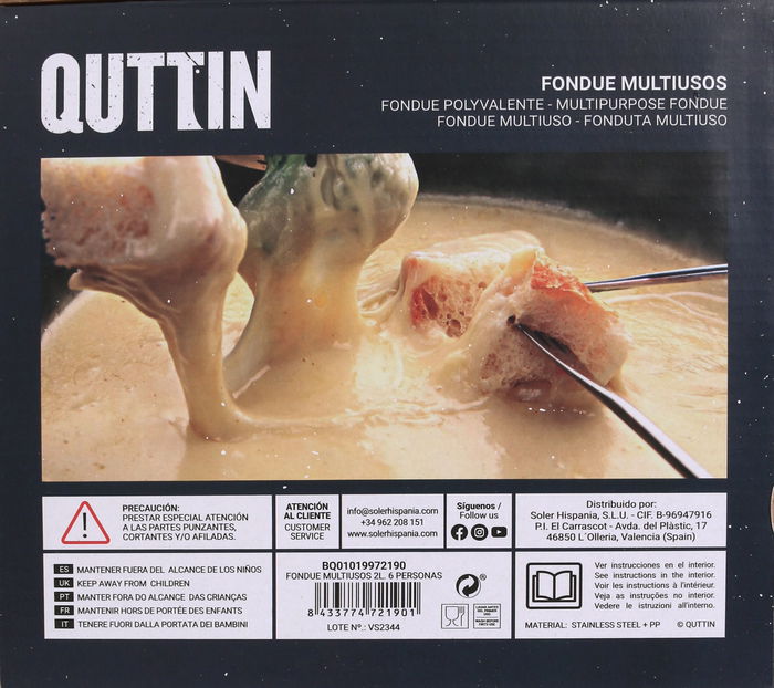 Quttin Fondue Multiusos 2L para 6 Personas (6 Unidades)