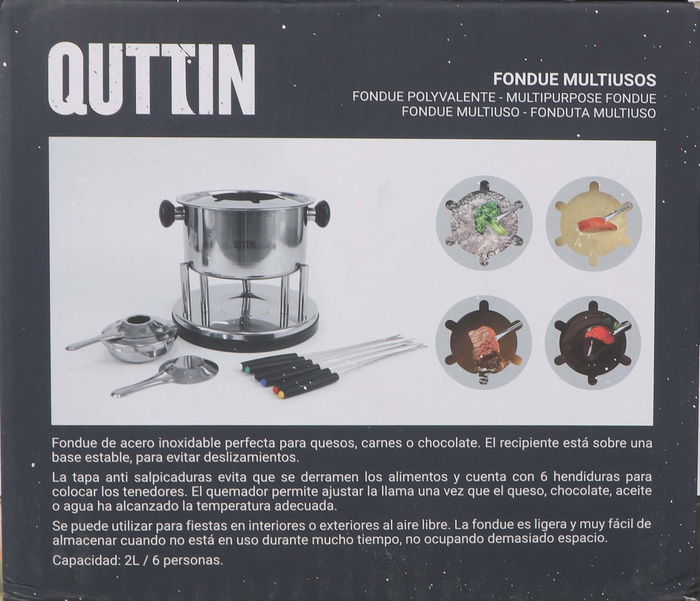 Quttin Fondue Multiusos 2L para 6 Personas (6 Unidades)