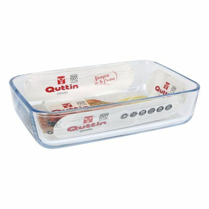 Quttin Fuente Rectangular de Vidrio Qutti 925cc 20x13cm