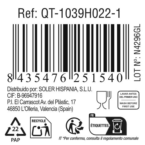 Quttin Fuente de Vidrio 23.9 cm x 20.4 cm x 4.4 cm 925 cc (6 Unidades)