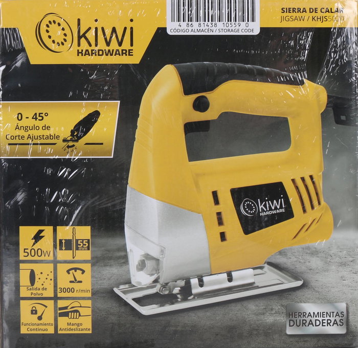 Kiwi Sierra de Calar Eléctrica 500 W, 3000 RPM, Dimensiones: 21.5 cm Ancho x 22.5 cm Alto x 7.5 cm Largo, Peso 15.50 kg