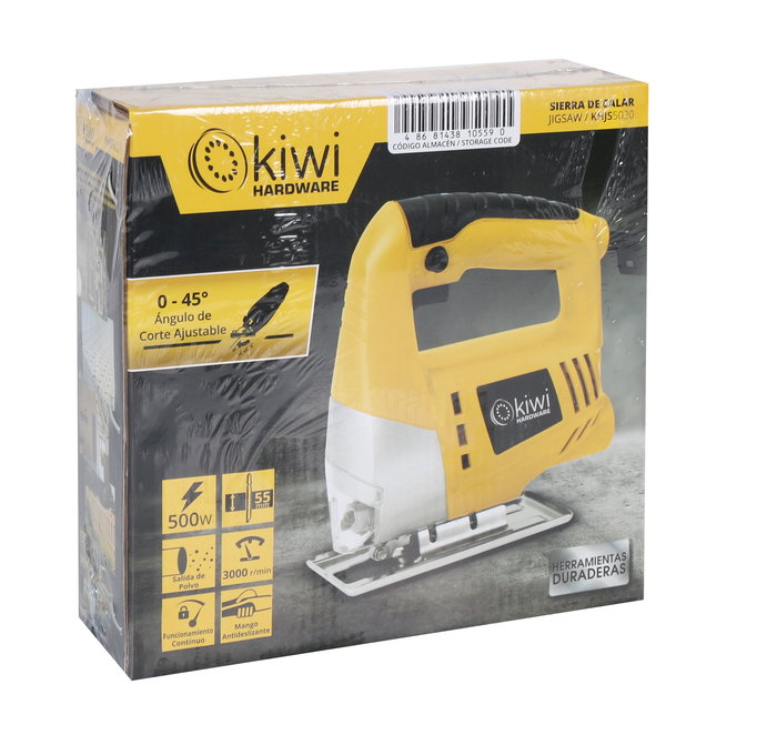 Kiwi Sierra de Calar Eléctrica 500 W, 3000 RPM, Dimensiones: 21.5 cm Ancho x 22.5 cm Alto x 7.5 cm Largo, Peso 15.50 kg