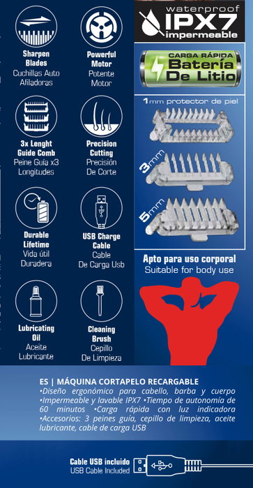 Aprilla Máquina corta pelo recargable