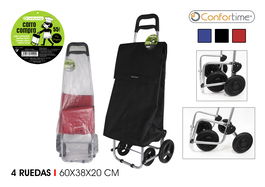 Confortime Carro Compra 4 Ruedas 60 x 38 x 20 cm (4 Unidades)