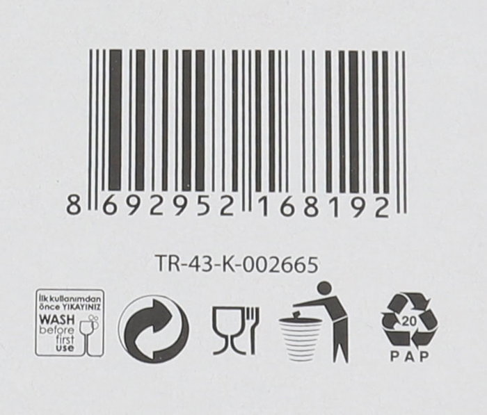 Lav Set 6 Vasos 340 cc "New Art" Colección Artemis ø8.3 x 9.8 cm (8 Cajas)