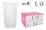 LAV Set 6 Vasos Keops, 460 cc, Vidrio, Dimensiones: 25.1 cm Largo x 17.2 cm Ancho x 14.8 cm Alto (8 Cajas)