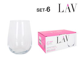 Lav Set 6 Vasos 360 cc Colección Gaia 6.5 x 8 x 10 cm (8 Cajas)