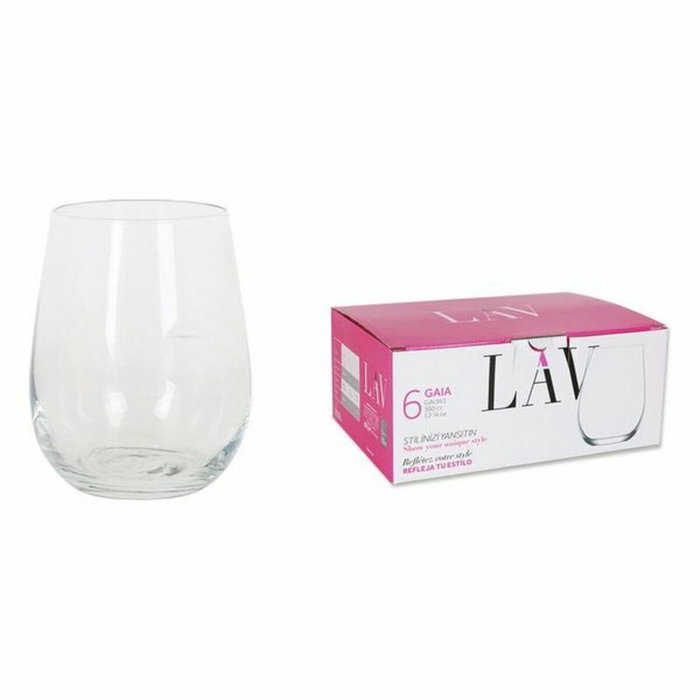 LAV Set de 6 Vasos Gaia de 360 ml de 10 cm de alto de Cristalería