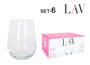 LAV - Set de 6 Vasos Gaia de 590 cc (7x10x12 cm) (8 Cajas)