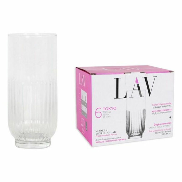 LAV Set de 6 Vasos Tokyo de Cristal 395 cc