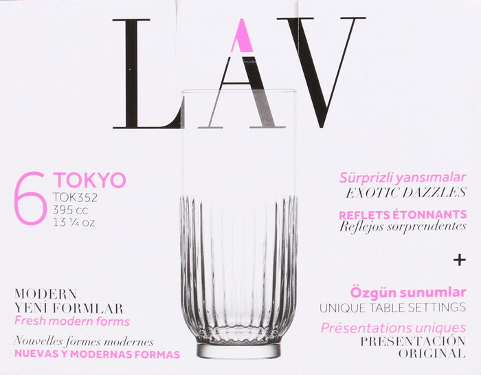 Lav Set 6 Vasos Tokyo 395 cc (8 Cajas)
